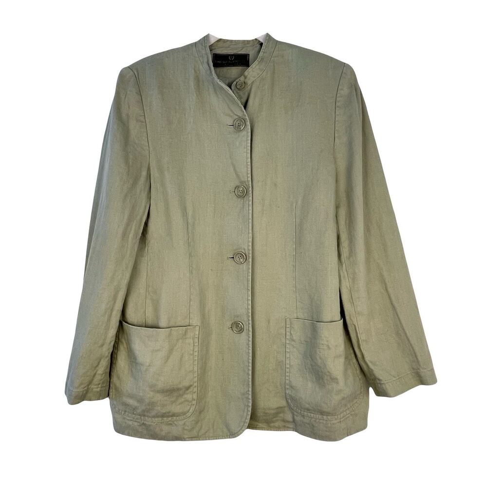 VTG Linen Jacket by Embassy Row Petites Sage Green Size 10P EUC